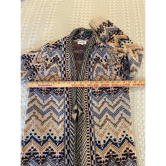 ADORA Oversized Cardigan Sweater Sz Small Multicolor Southwest or Tribal Pattern - Picture 11 of 12